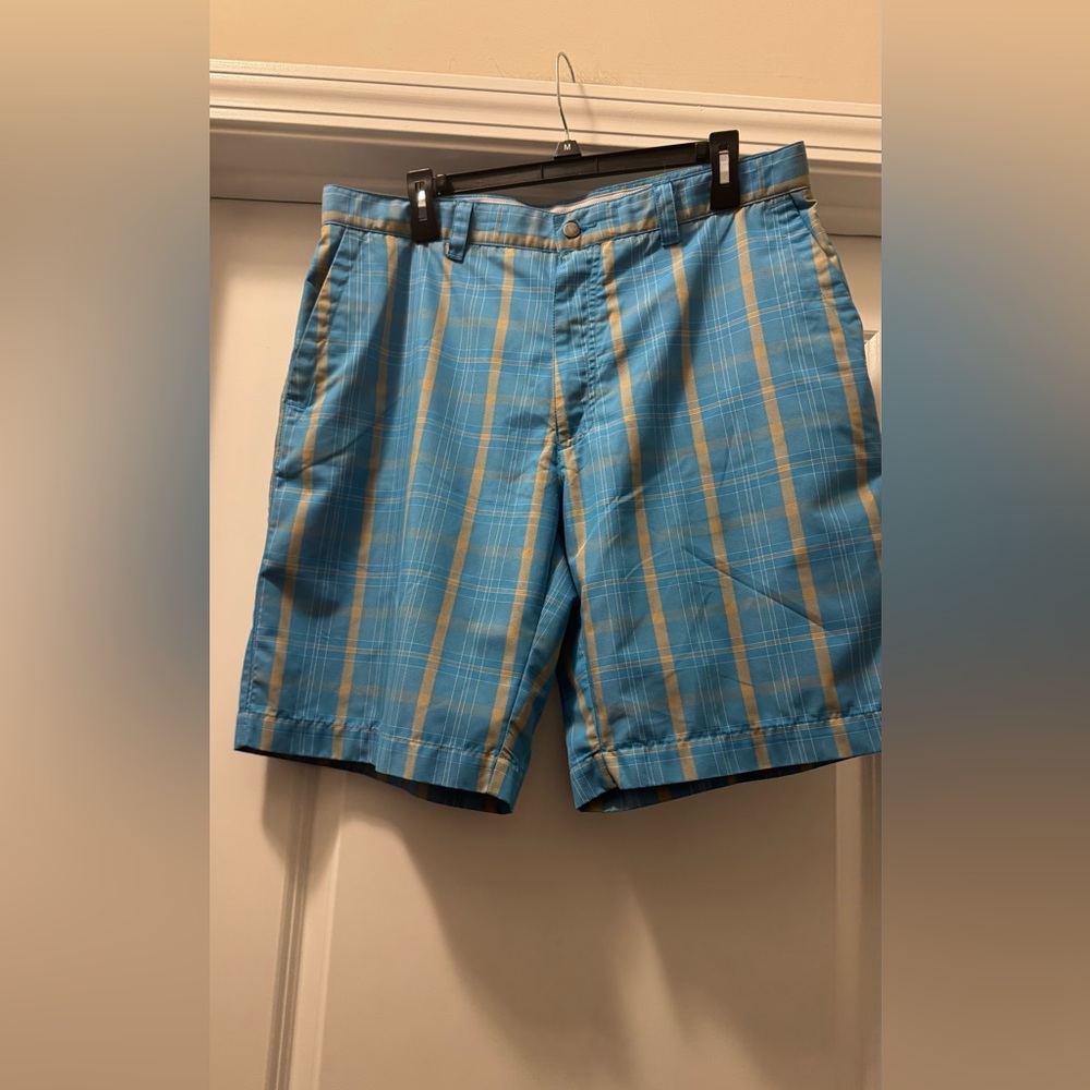 Callaway Blue and Yellow Plaid Men's Shorts